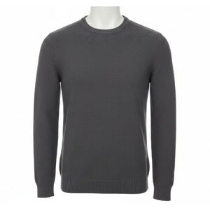 Pact Textured Knit Crewneck Sweater Gray Minimalist Cozy Classic Mens Medium